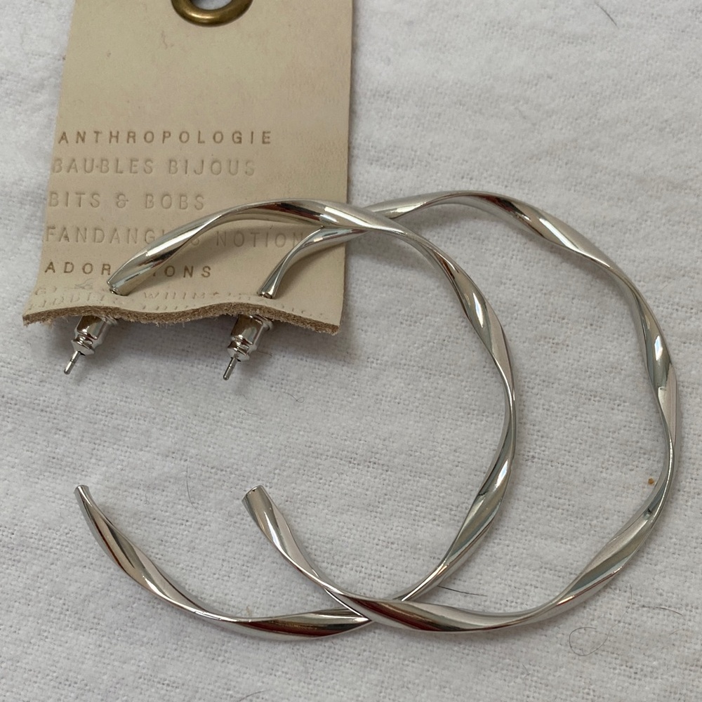 Anthropologie Silver Twisted Loop